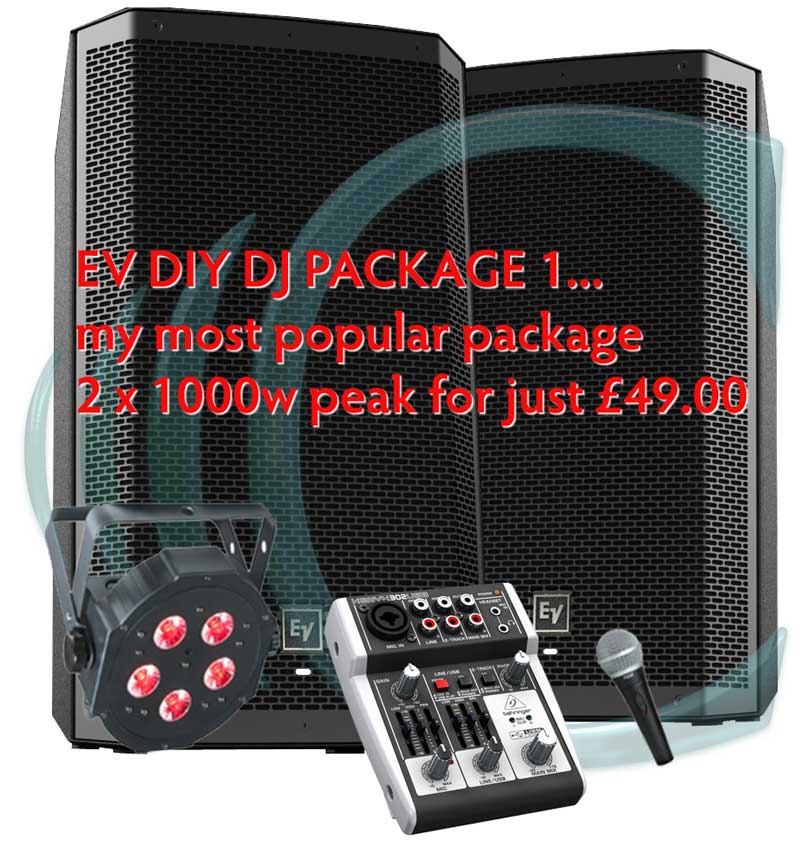 EV DIY DJ package 1 - hire price per day - Clive Sound